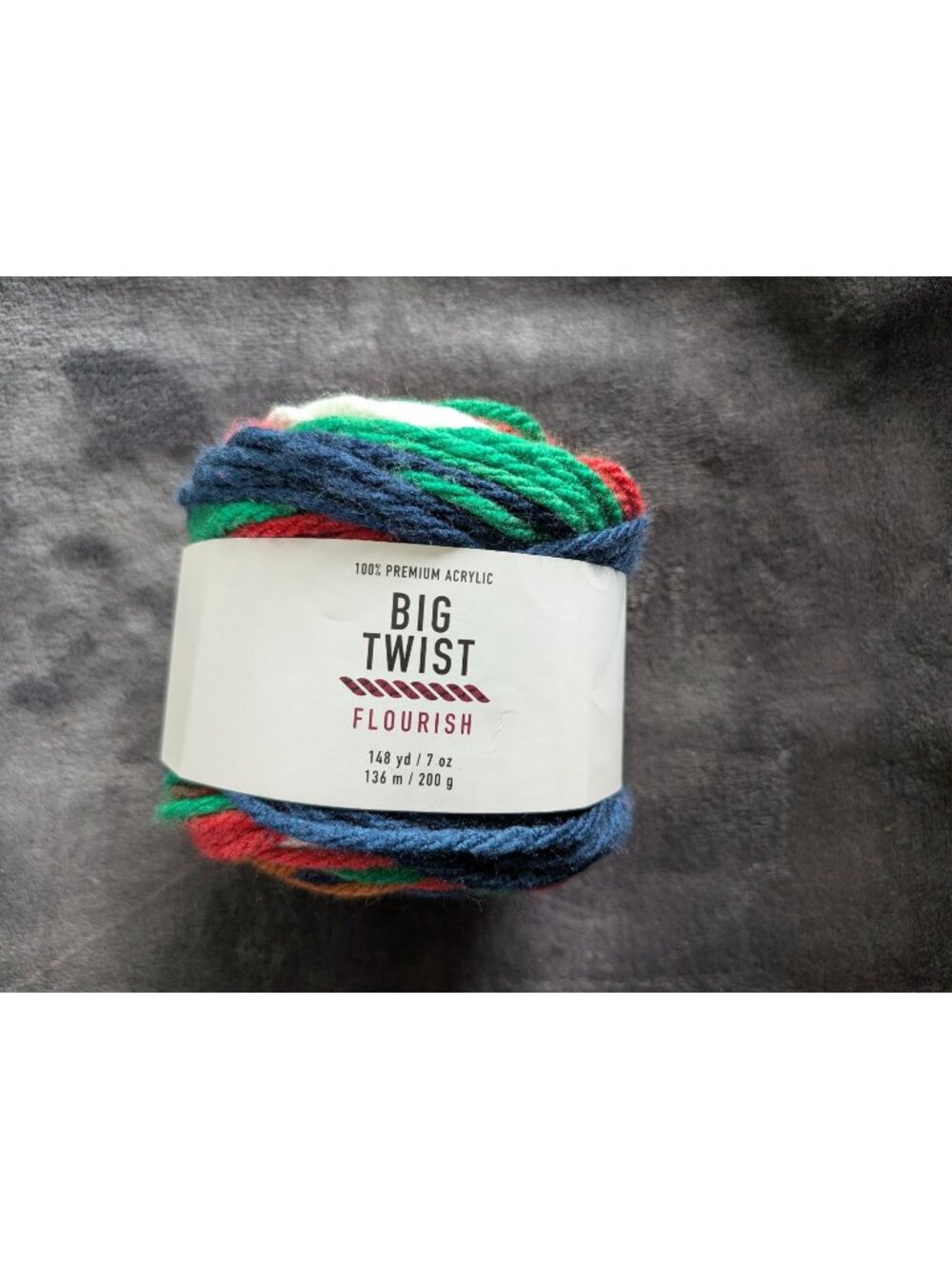 Big Twist Flourish Super‎ Bulky Acrylic Yarn - Classic Rugby Stripe